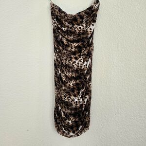 Velvet strapless Leopard mini dress size M New
